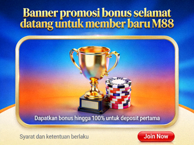 Banner promosi bonus selamat datang untuk member baru M88