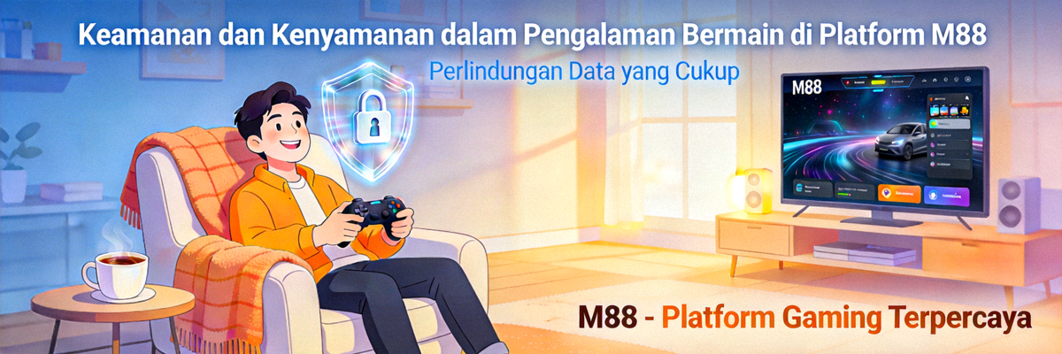 Ilustrasi keamanan dan kenyamanan dalam pengalaman bermain di platform M88